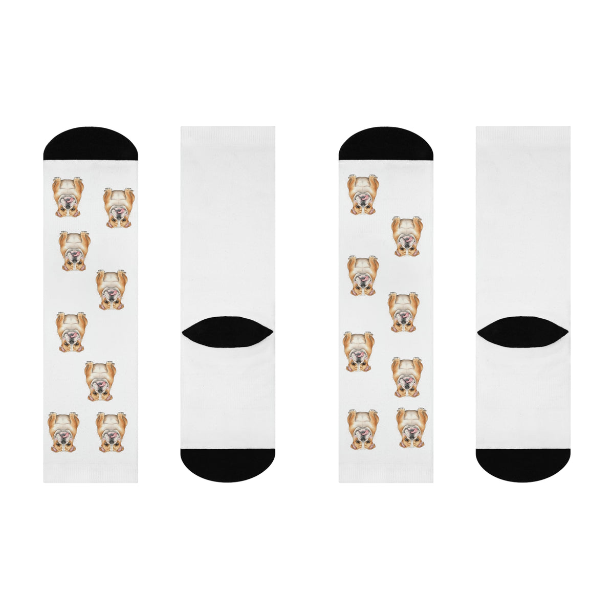 Bulldog Playful Tongue out Crew Socks great gift for any Bullie lover