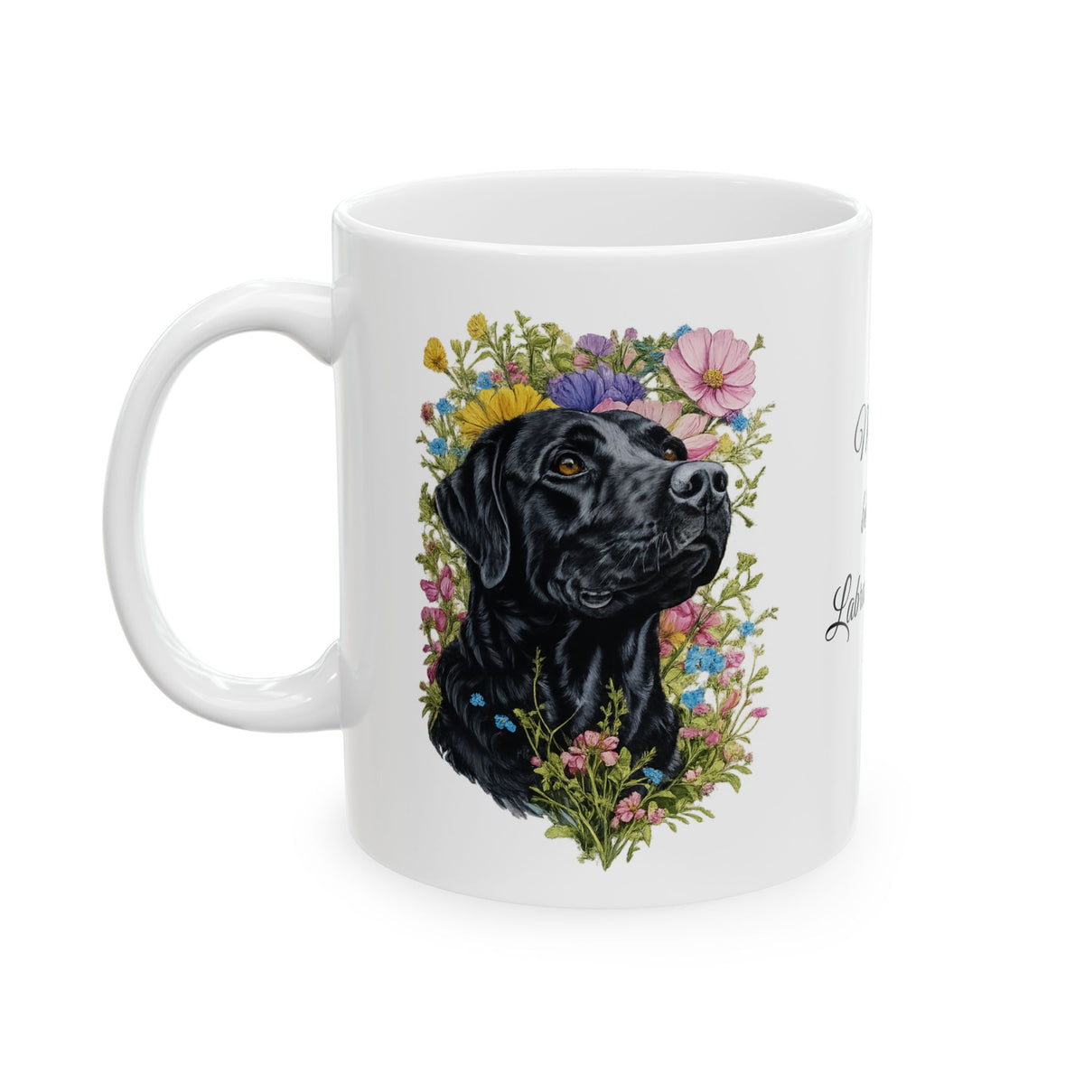 Black Labrador coffee mug mornings are better with a lab at your feet dog lover