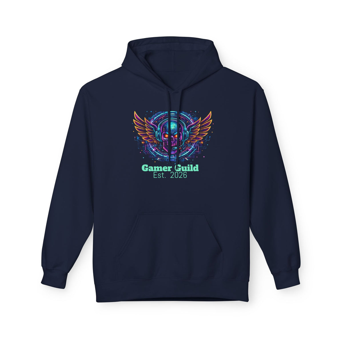 Gamer Guild hoodie Est 2026 skull wings graphic sweatshirt unisex video game