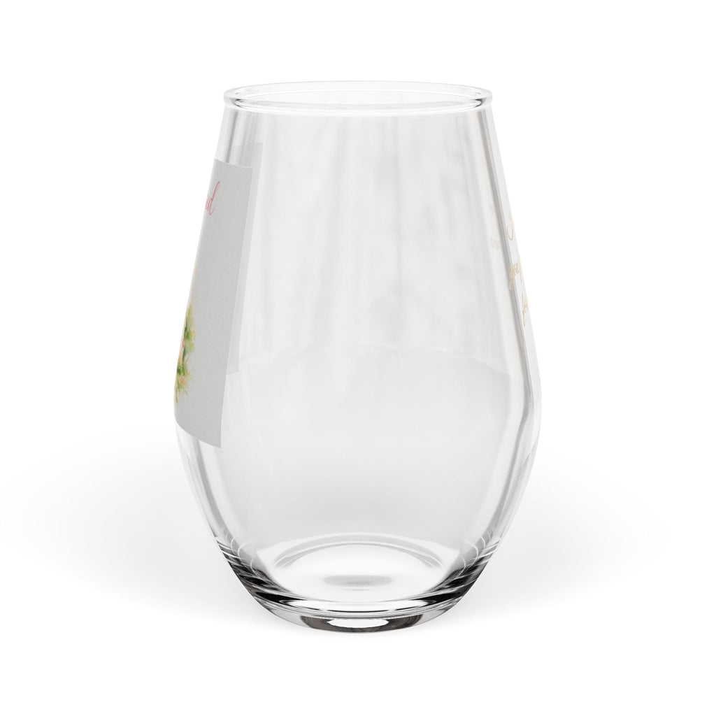 Engaged 2026 Watercolor chapel I'm gonna love you forever Amen quote wine glass