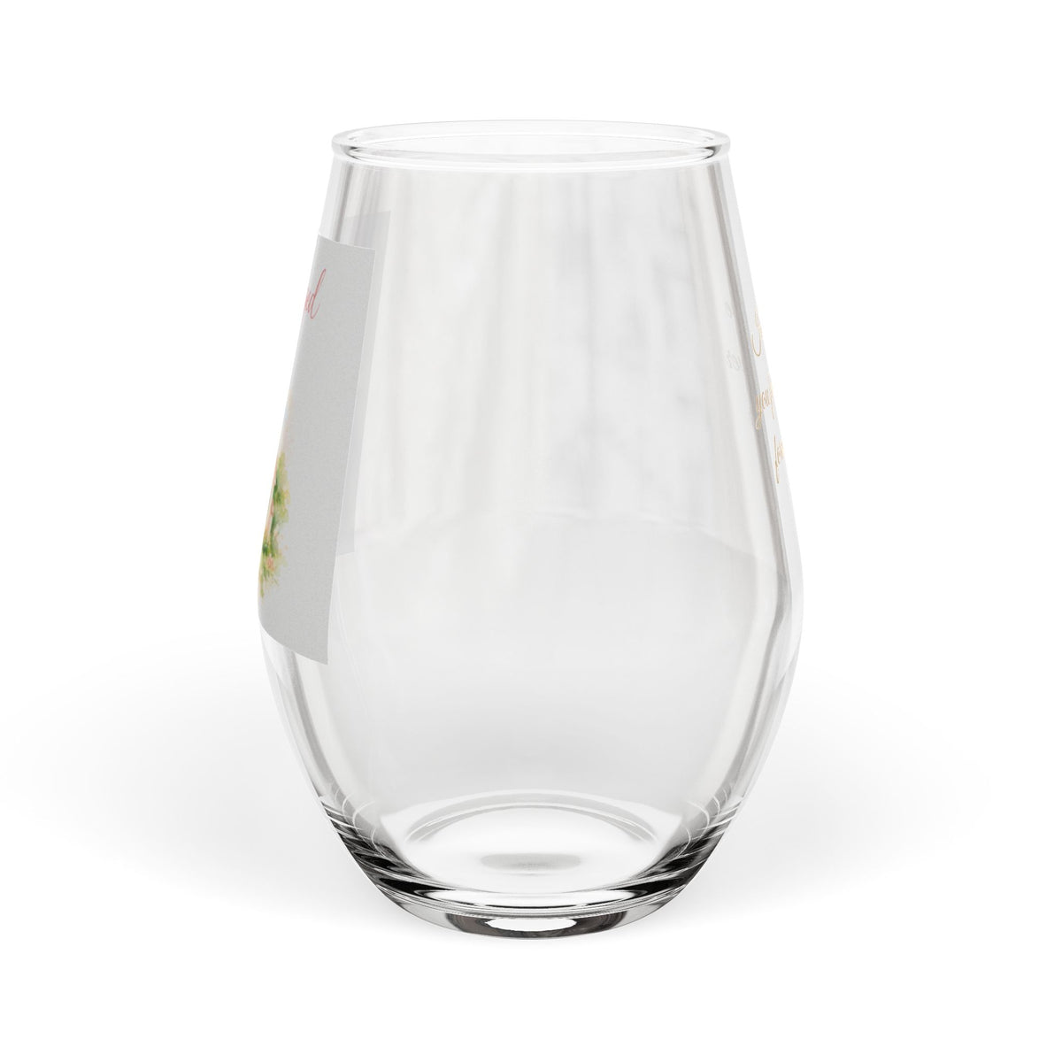 Engaged 2026 Watercolor chapel I'm gonna love you forever Amen quote wine glass