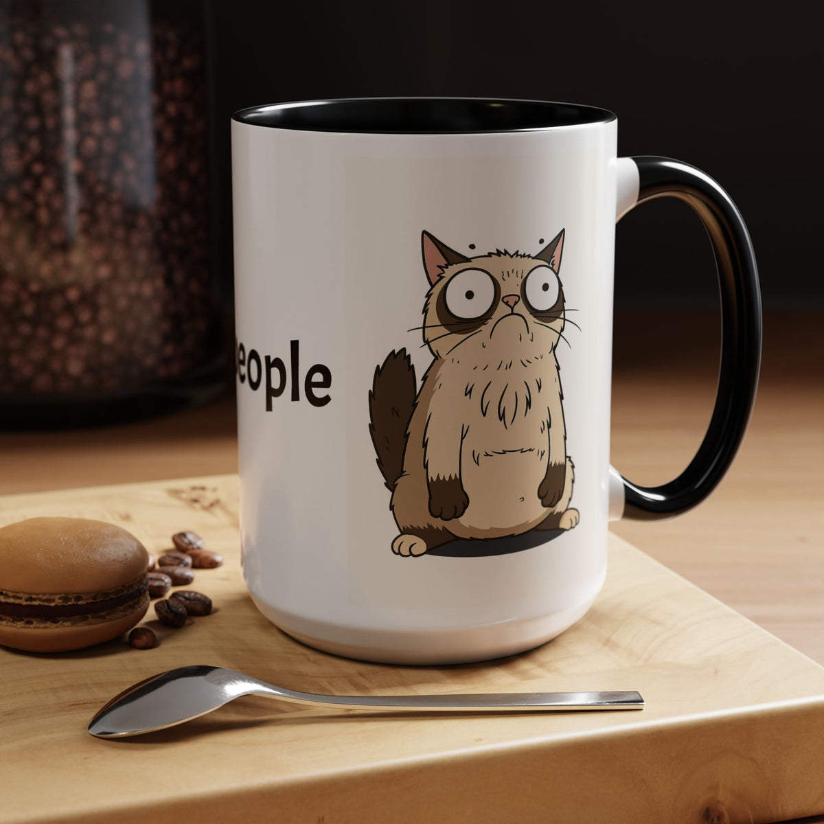 Ew people cat coffee mug funny sarcastic introvert gift black accent cup 11 15oz