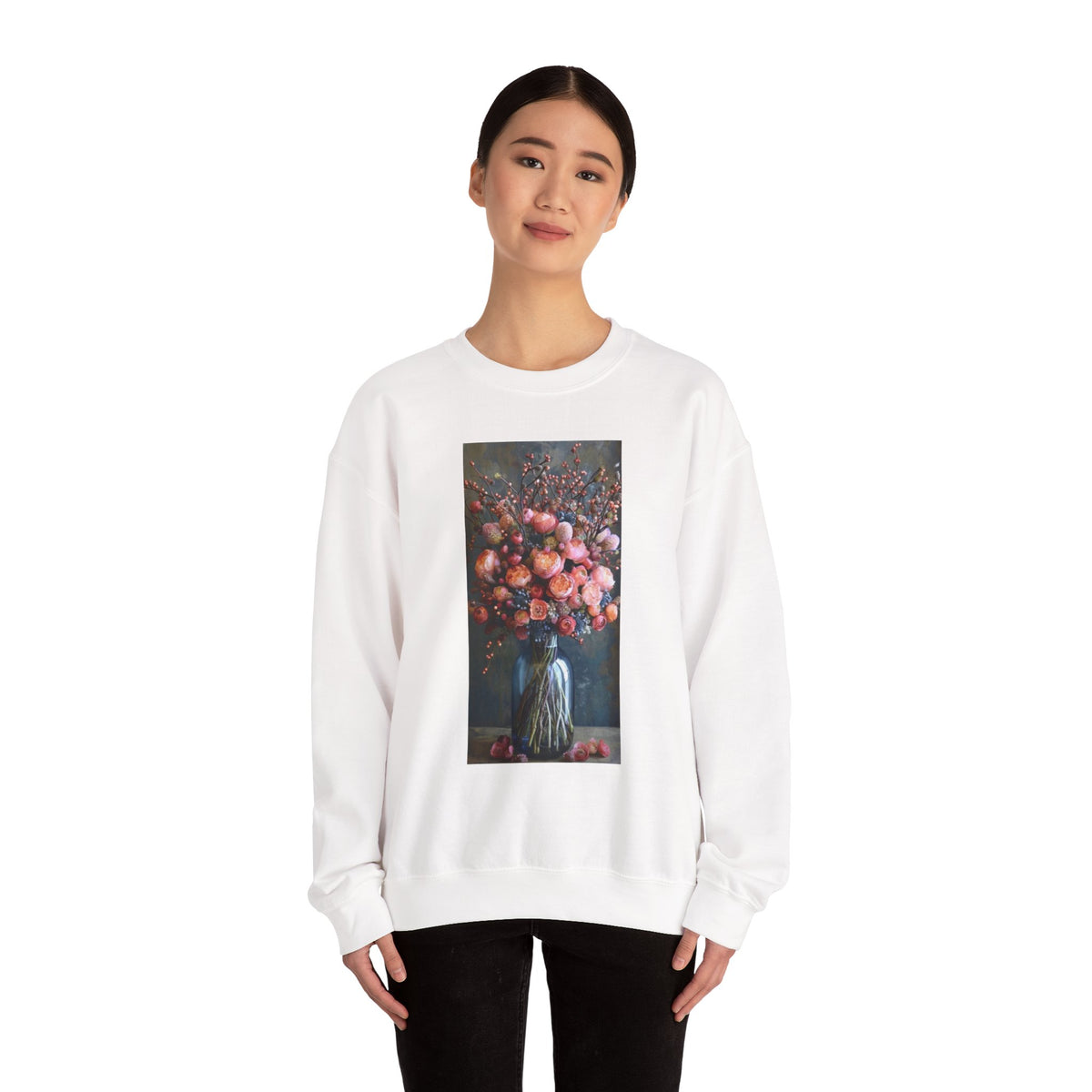 Fine Art Floral still life sweatshirt graphic pullover wild at heart quote