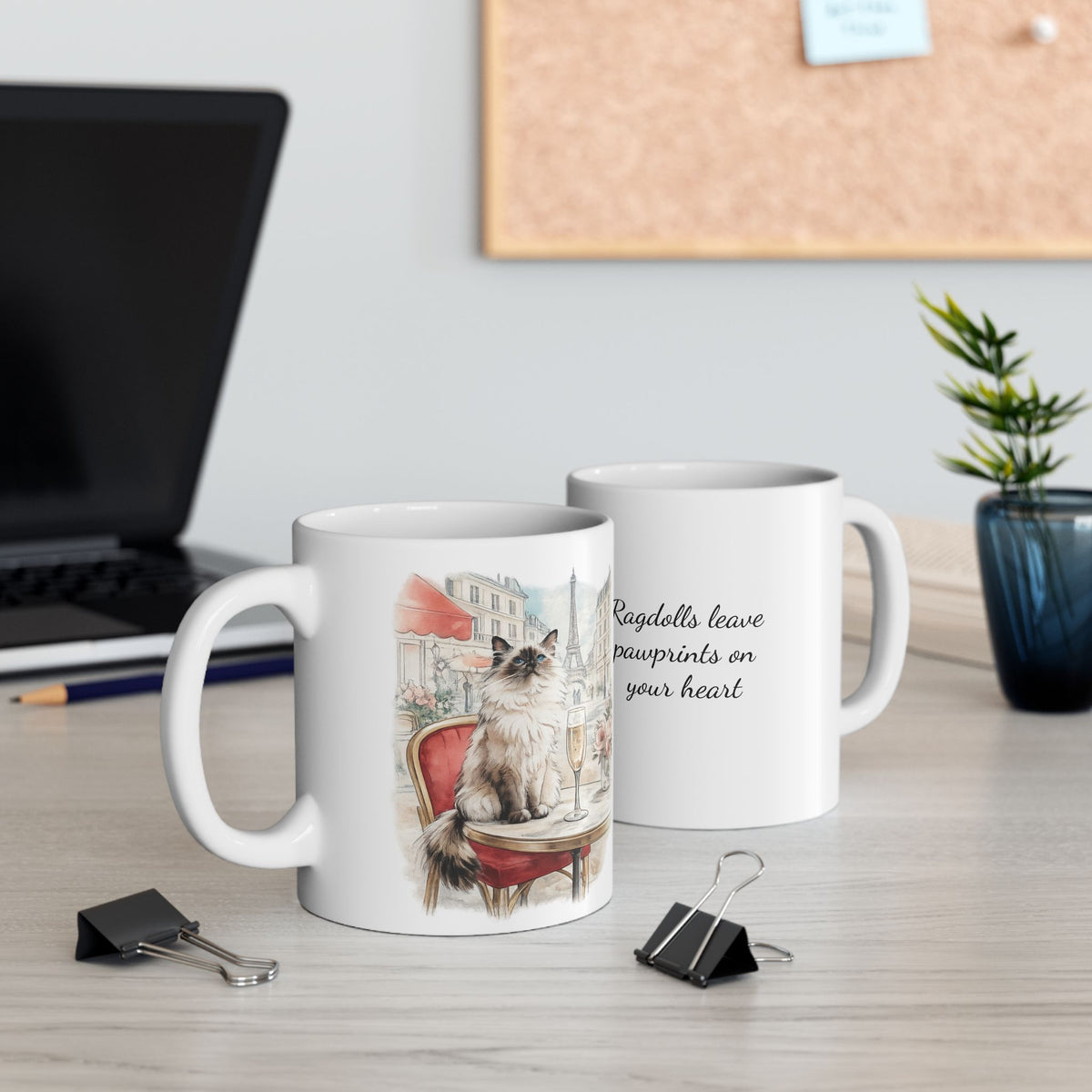 Ragdoll Cat coffee mug | Ragdolls leave pawprints quote | 11oz 15oz