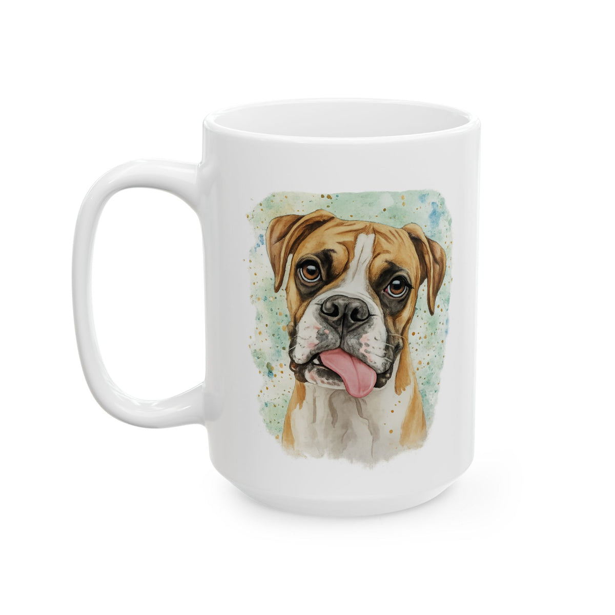 Boxer Dog Watercolor mug | powered by boxer wiggles quote | 11oz 15oz