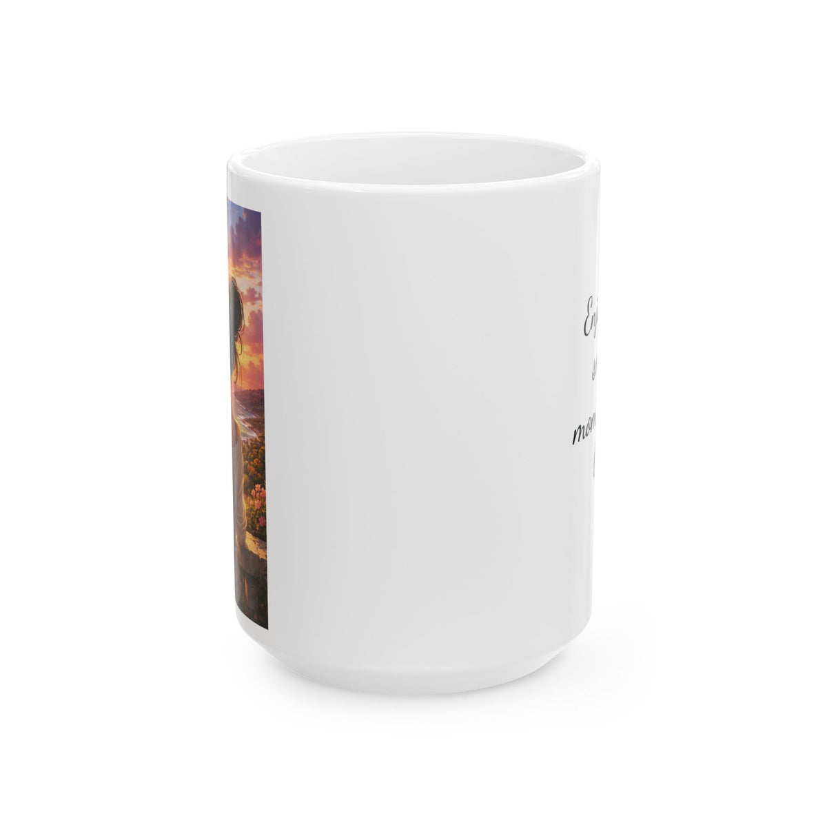 Sunset beach serenity coffee mug enjoy the small moments in life inspirational