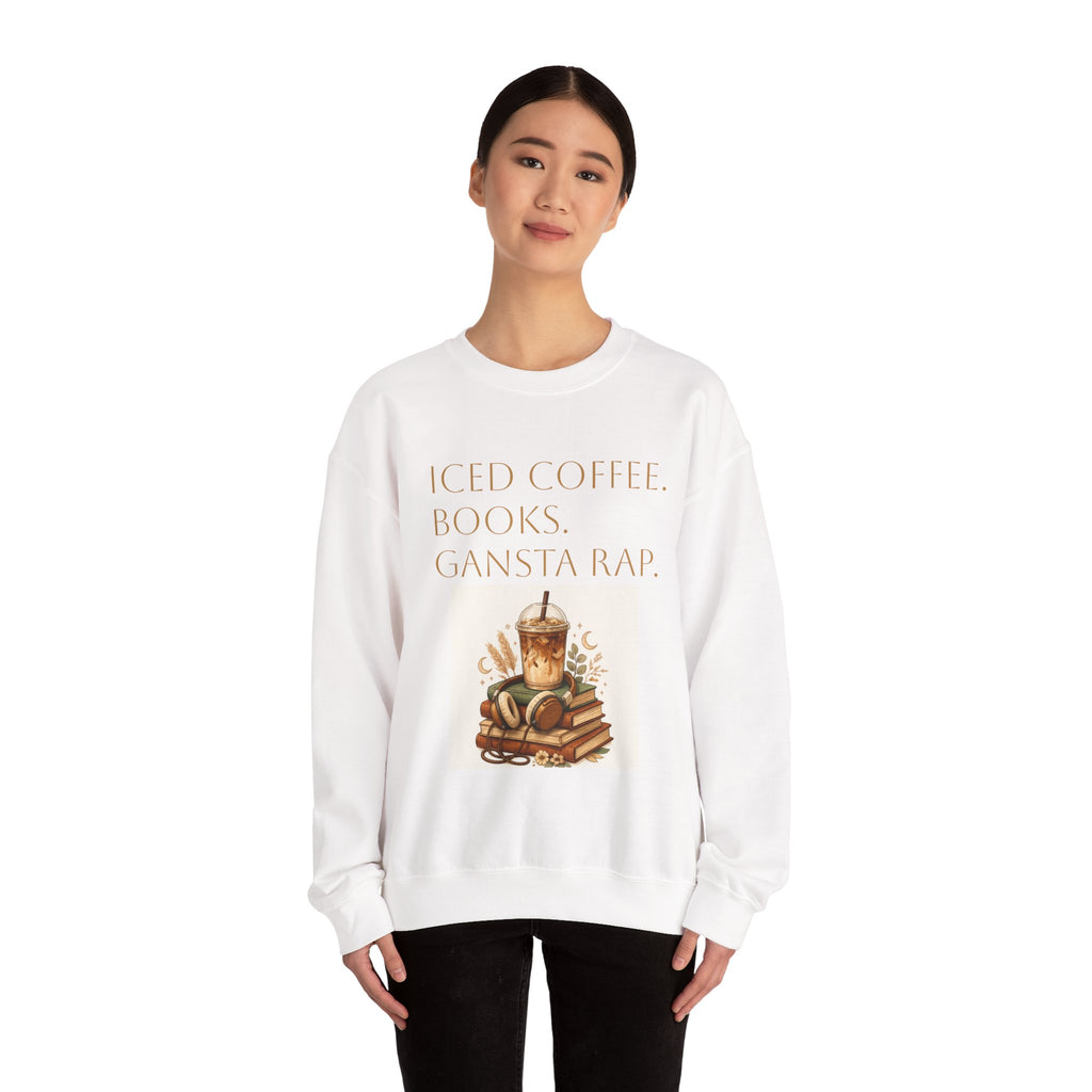 Iced Coffee Books Gangsta Rap Sweatshirt Graphic pullover long sleeve cozy gift