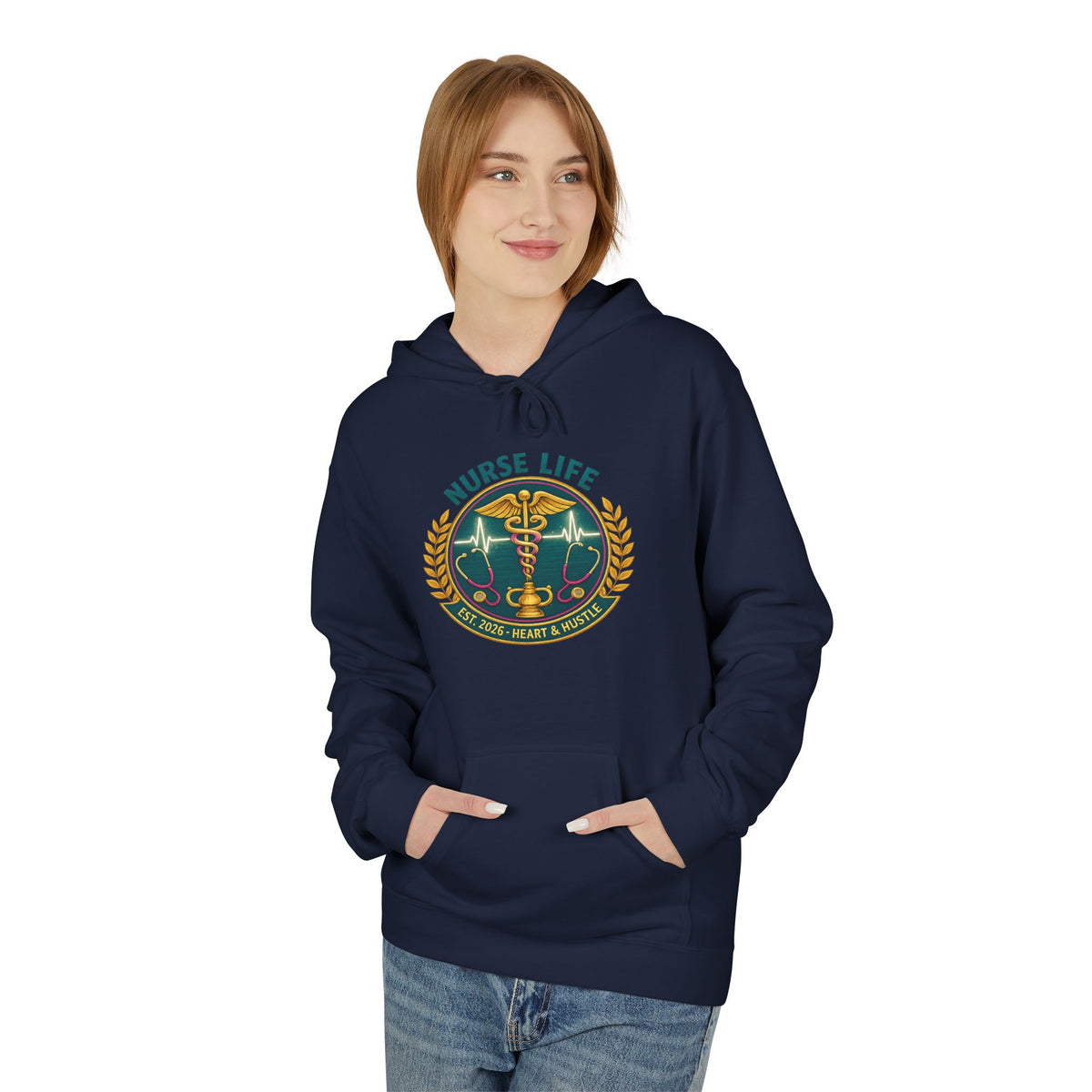 Nurse life hoodie 2026 grad gift nursing student sweatshirt heart & hustle