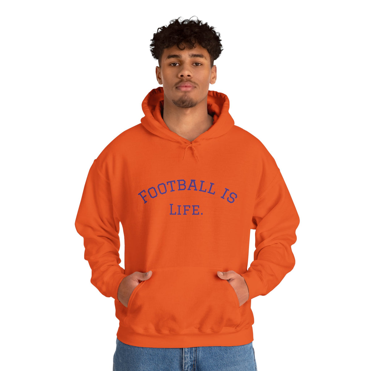 Football is Life Hoodie white collegiate graphic sweatshirt game day pullover