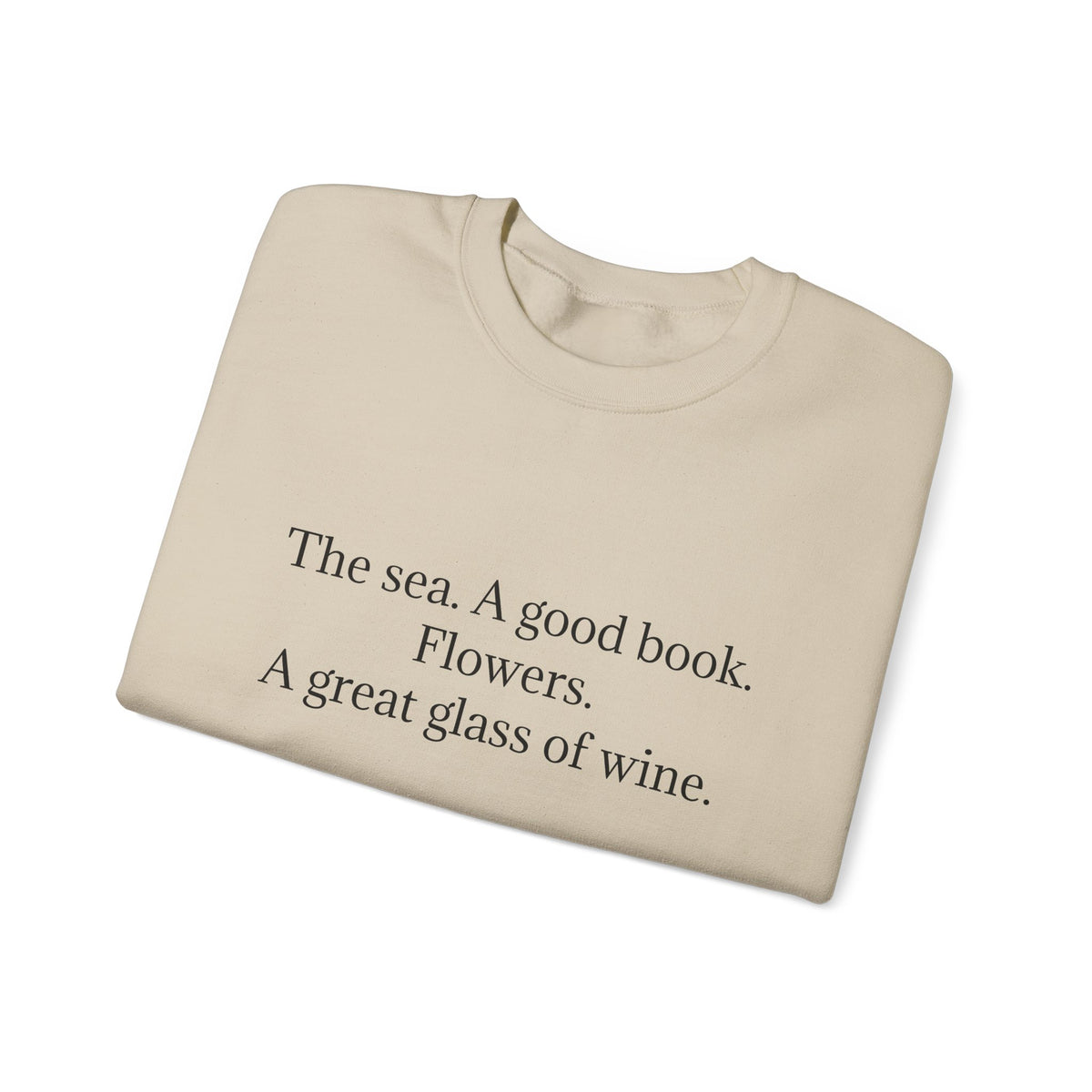 Minimalist sweatshirt the sea A good book flowers wine coastal aesthetic comfy