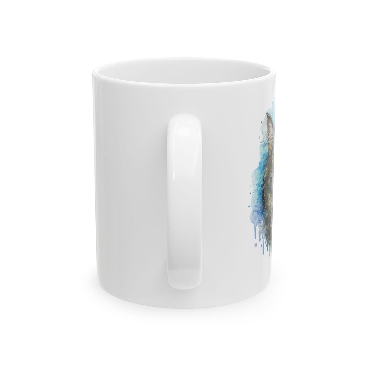 Watercolor Tabby Cat Mug | Ceramic Coffee Cup | cat lover gift