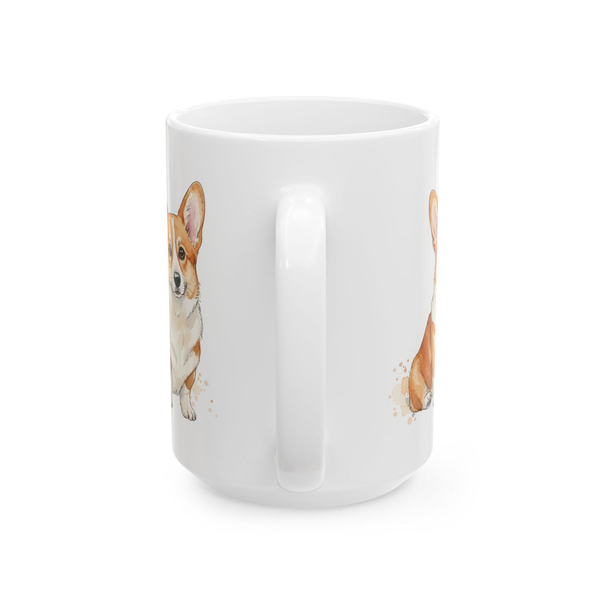 Corgi watercolor coffee cup Fueled by Coffee and Corgi Kisses quote dog lover