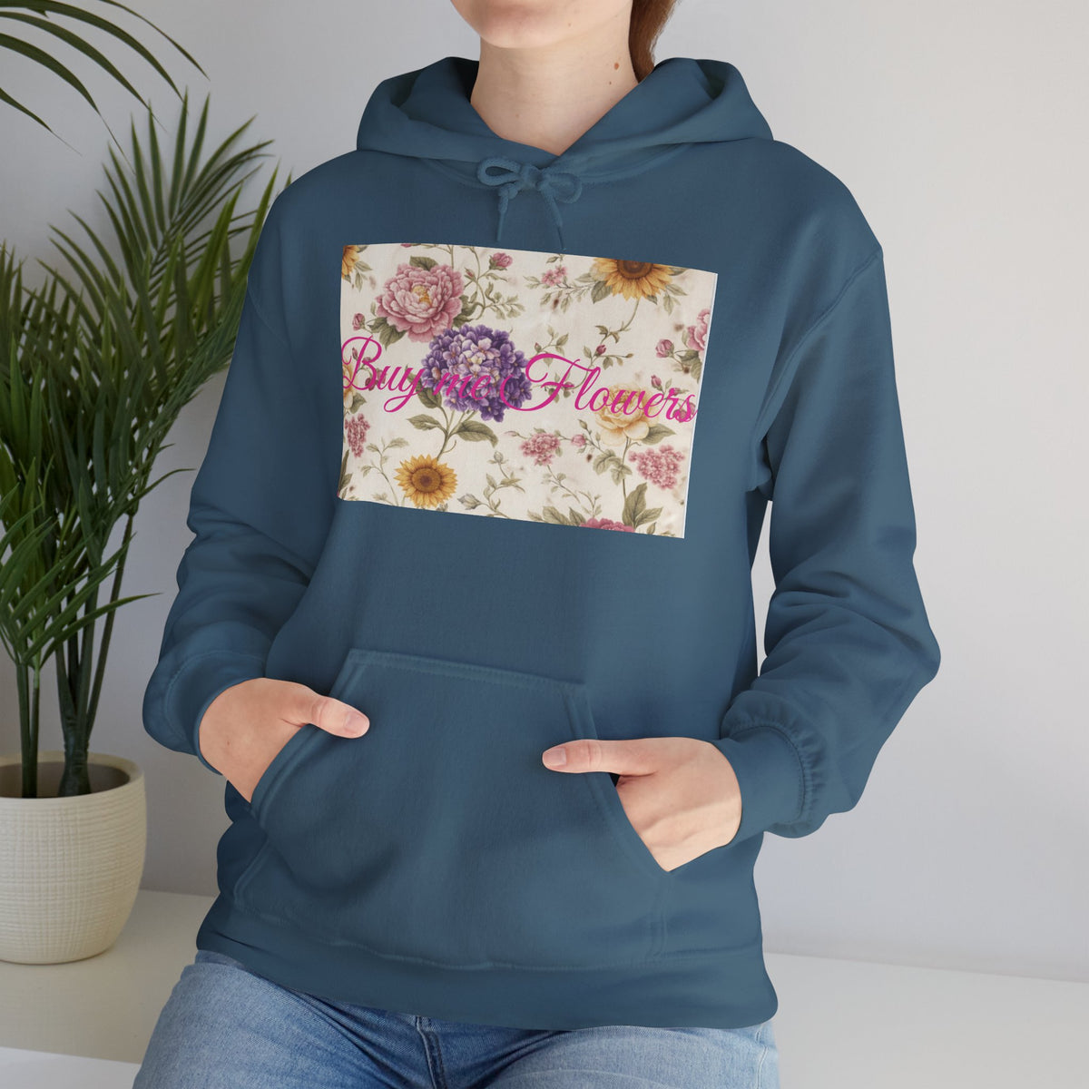 Buy me flowers hoodie | comfy sweatshirt | floral design Small-5xl