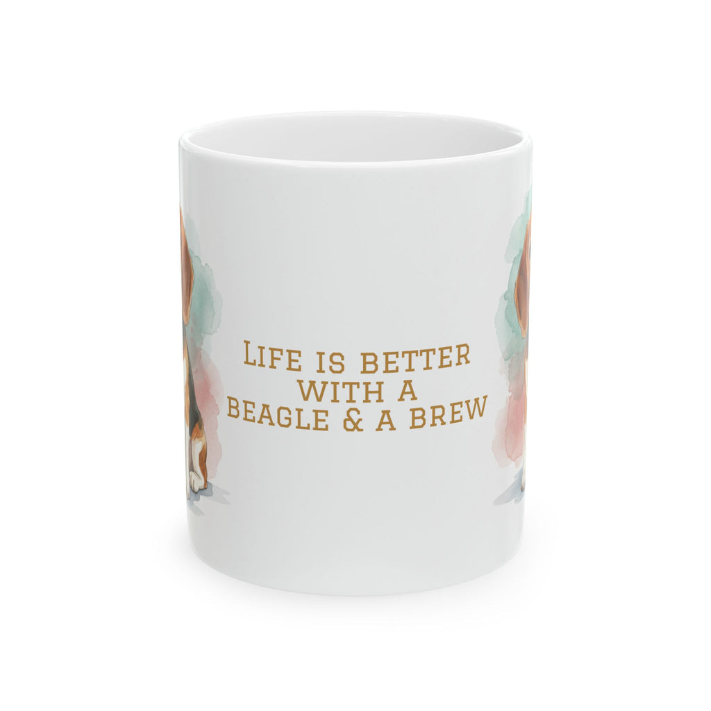 Beagle coffee mug watercolor life is better with a beagle quote 11oz 15oz