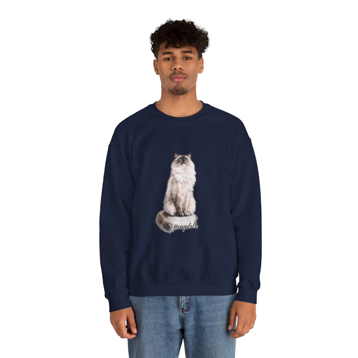Ragdoll cat crewneck sweatshirt | cozy cat apparel | small-3xl