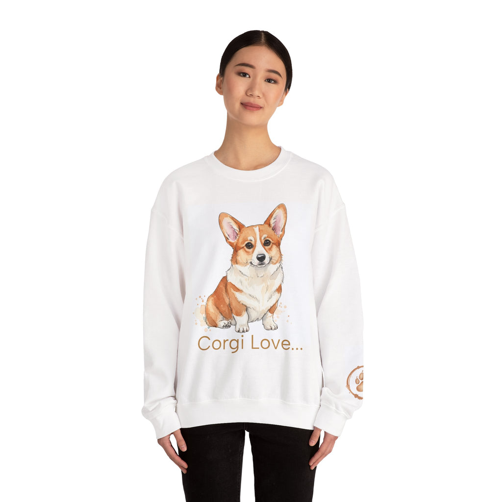 Corgi Love, Crewneck Corgi Graphic Corgie love on front and butt wiggles on back