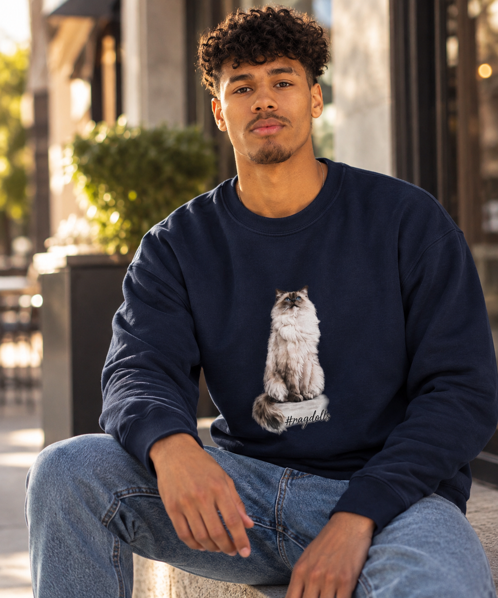 Ragdoll cat crewneck sweatshirt | cozy cat apparel | small-3xl