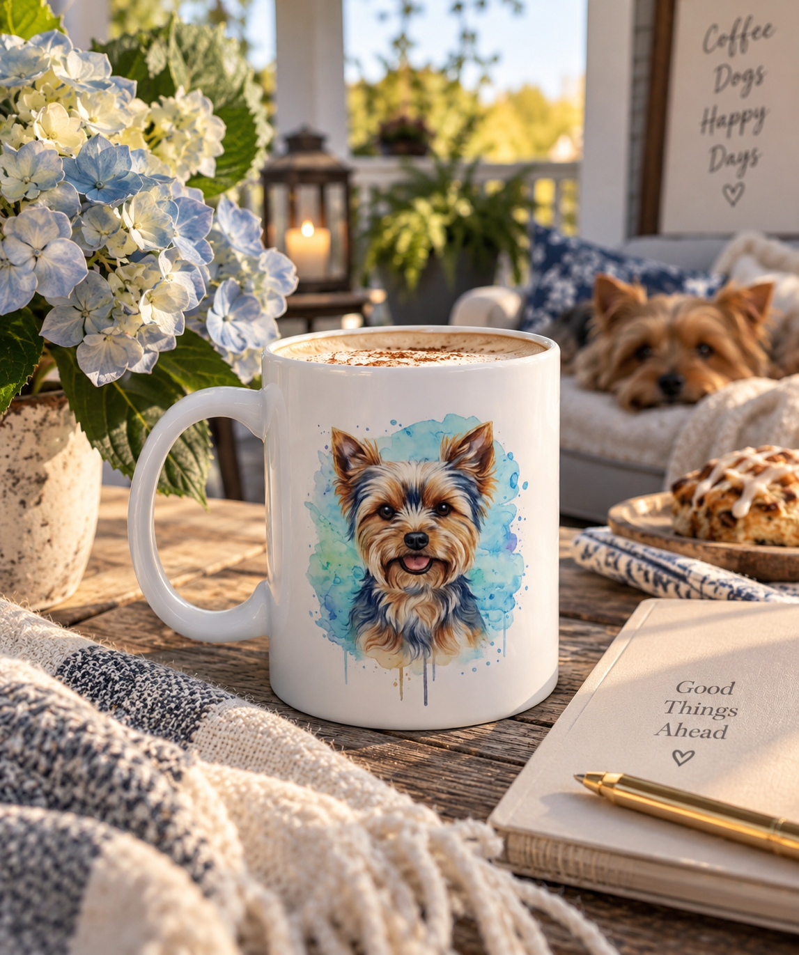 Yorkie Watercolor Coffee Mug | yorkies are angels without wings | 11oz 15oz